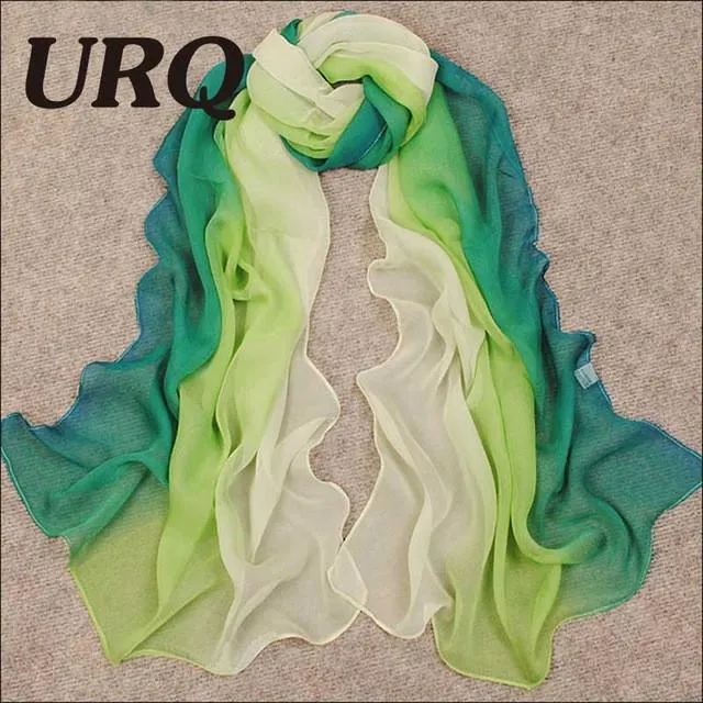 1pc Summer New arrival Fashion Chiffon scarves Gradient colors georgette female silk scarves 50 *160cm Q5A16007