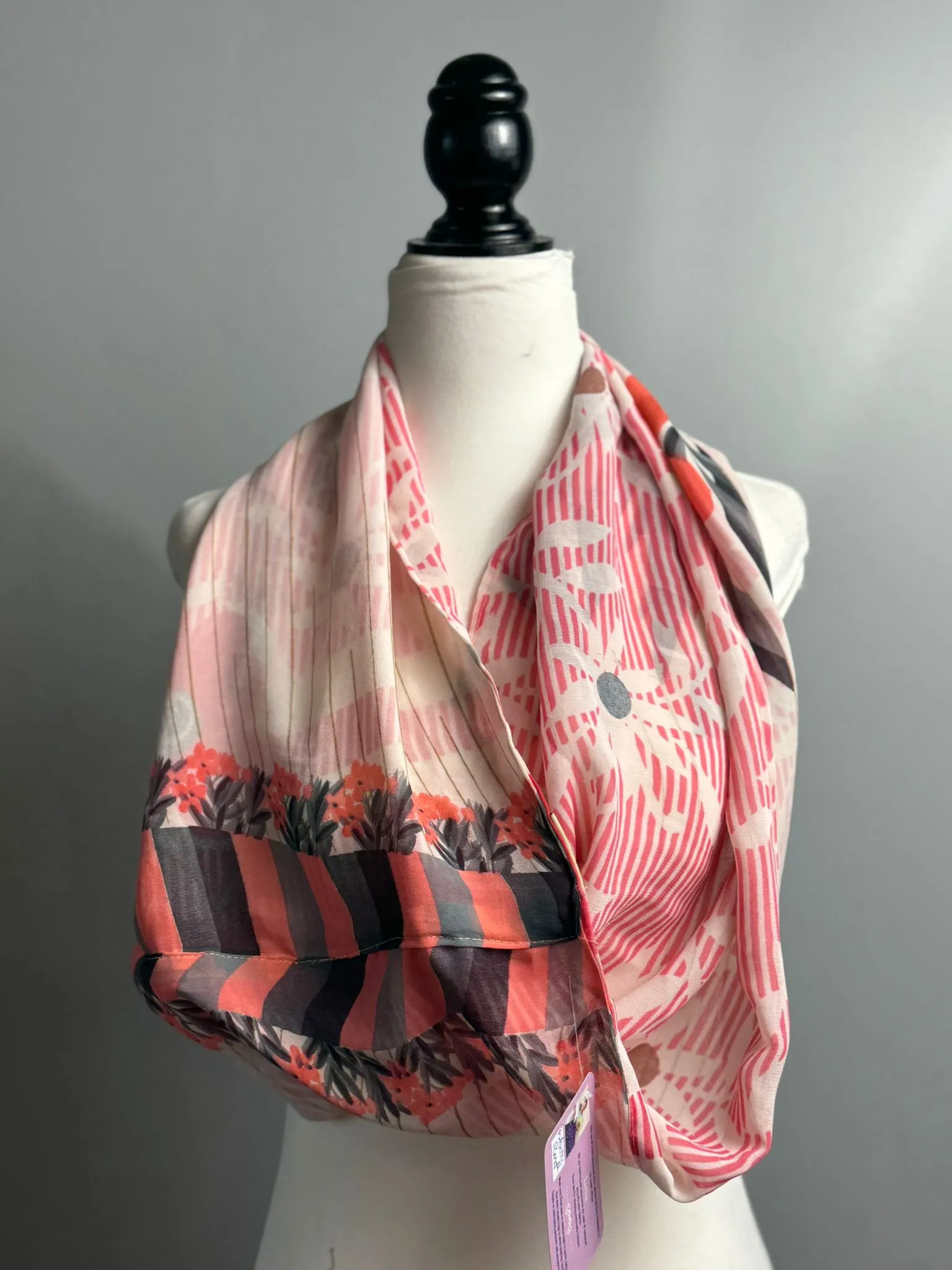 40 inch Reversible Infinity Scarf (short) E012