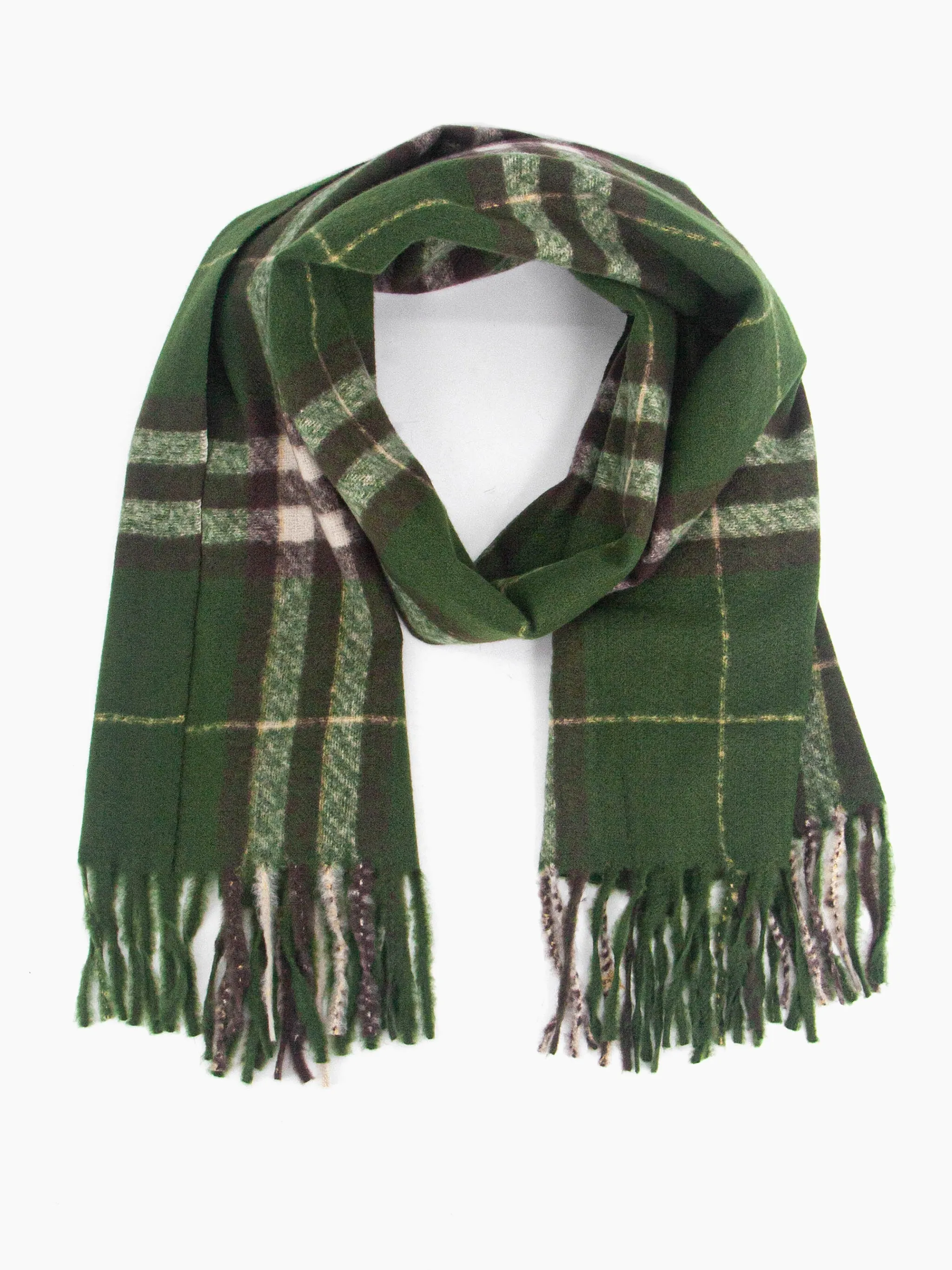 Alba Heavyweight Scarf - Green, Traditional Check