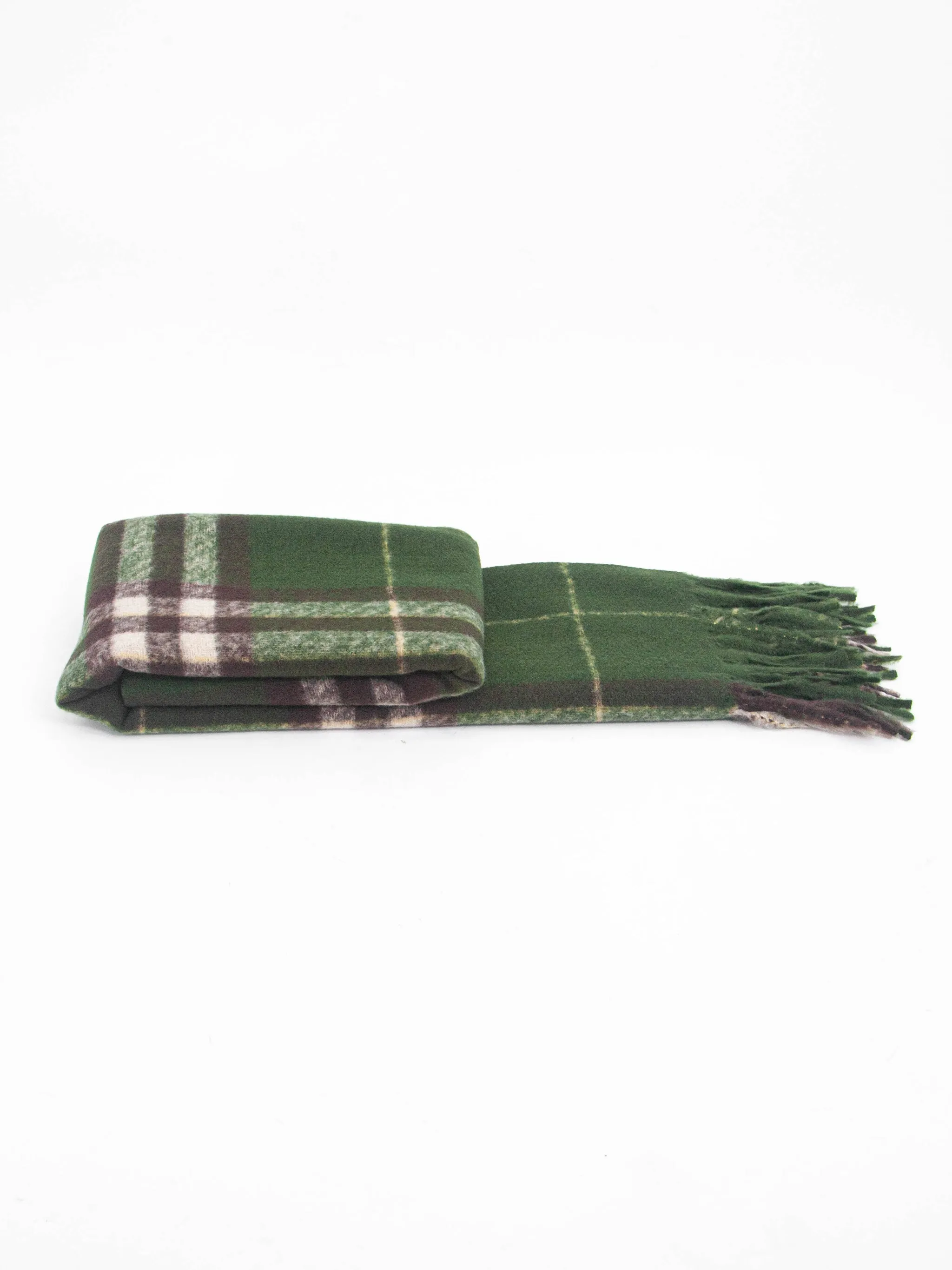 Alba Heavyweight Scarf - Green, Traditional Check