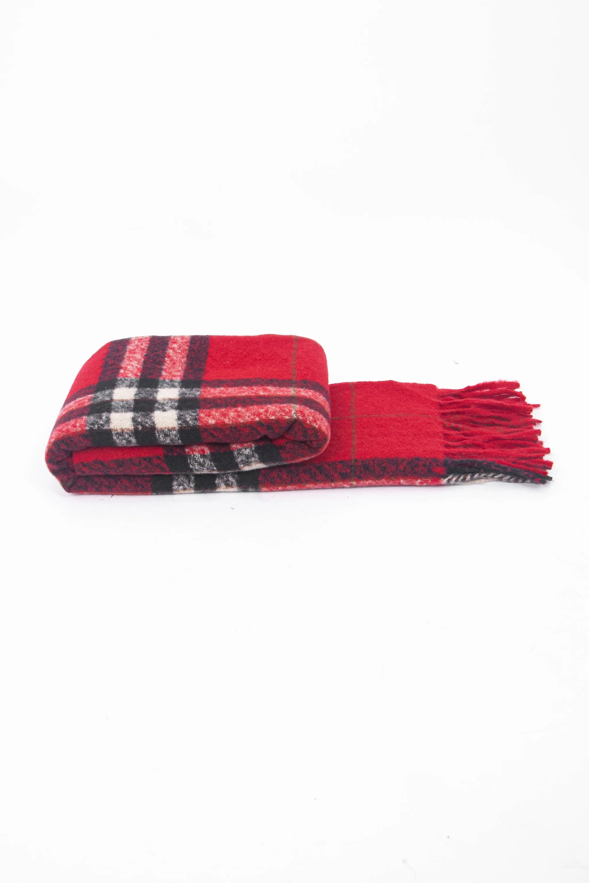 Alba Heavyweight Scarf - Red, Traditional Check