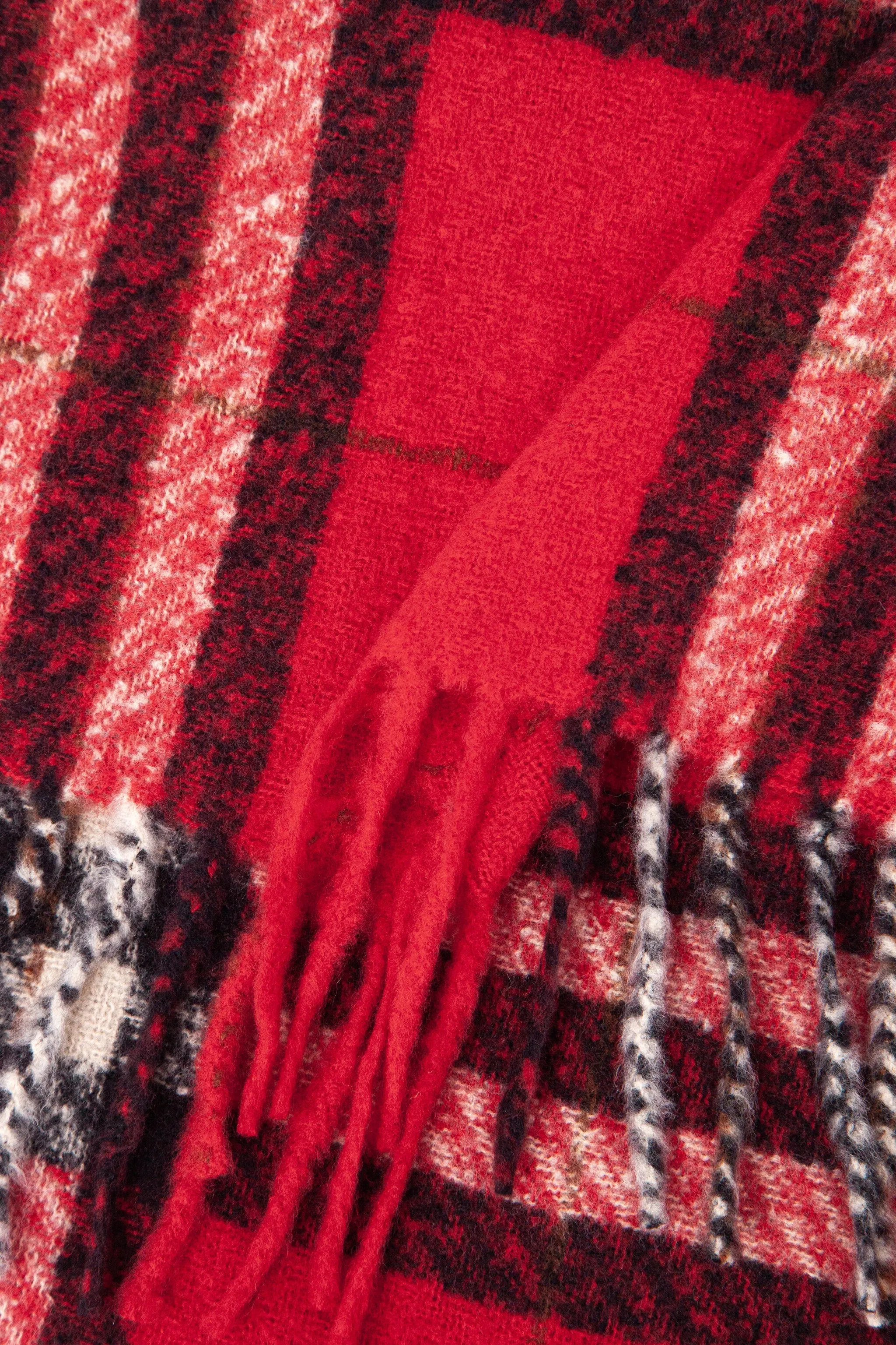 Alba Heavyweight Scarf - Red, Traditional Check