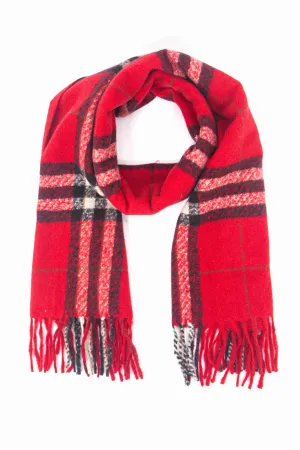 Alba Heavyweight Scarf - Red, Traditional Check