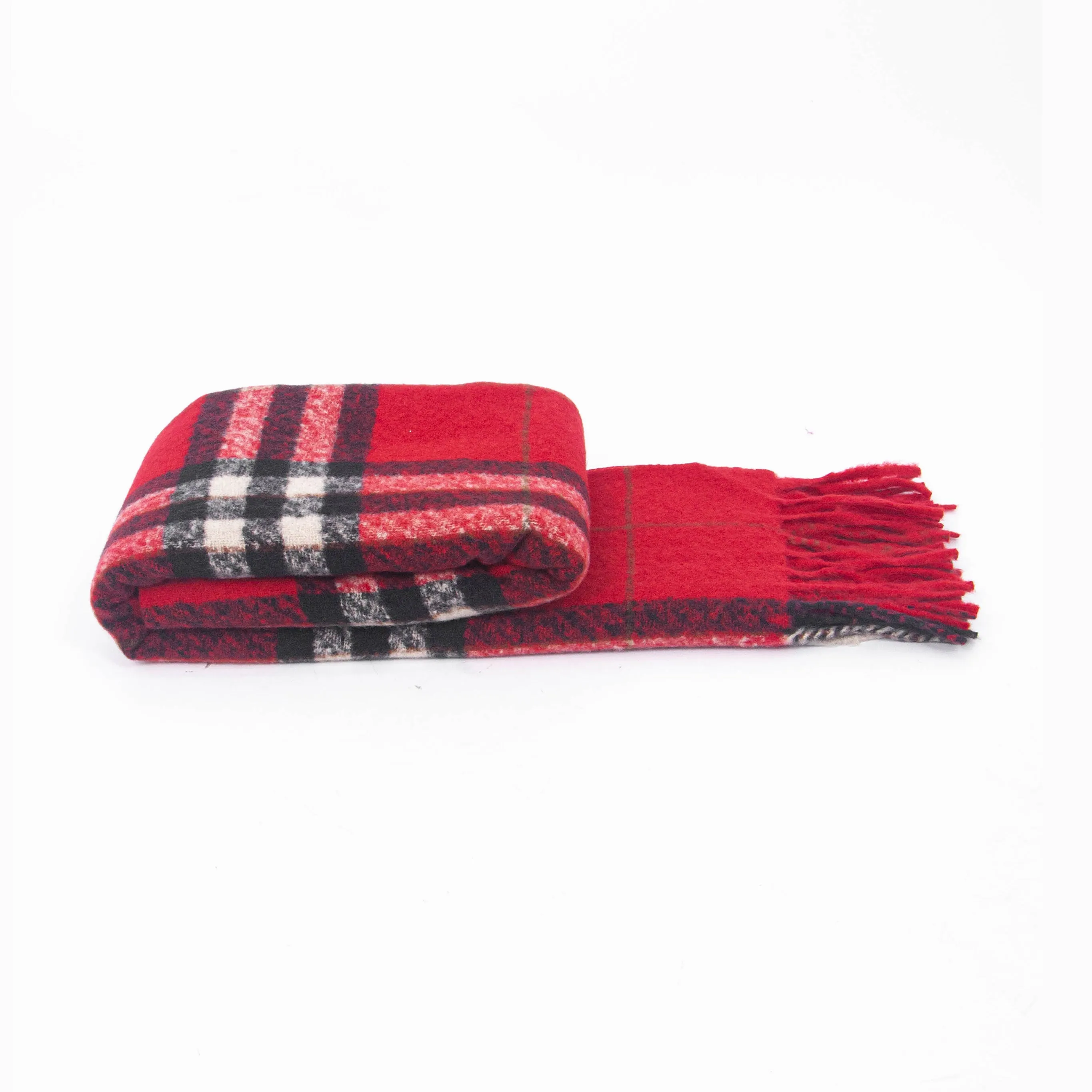 Alba Heavyweight Scarf - Red, Traditional Check