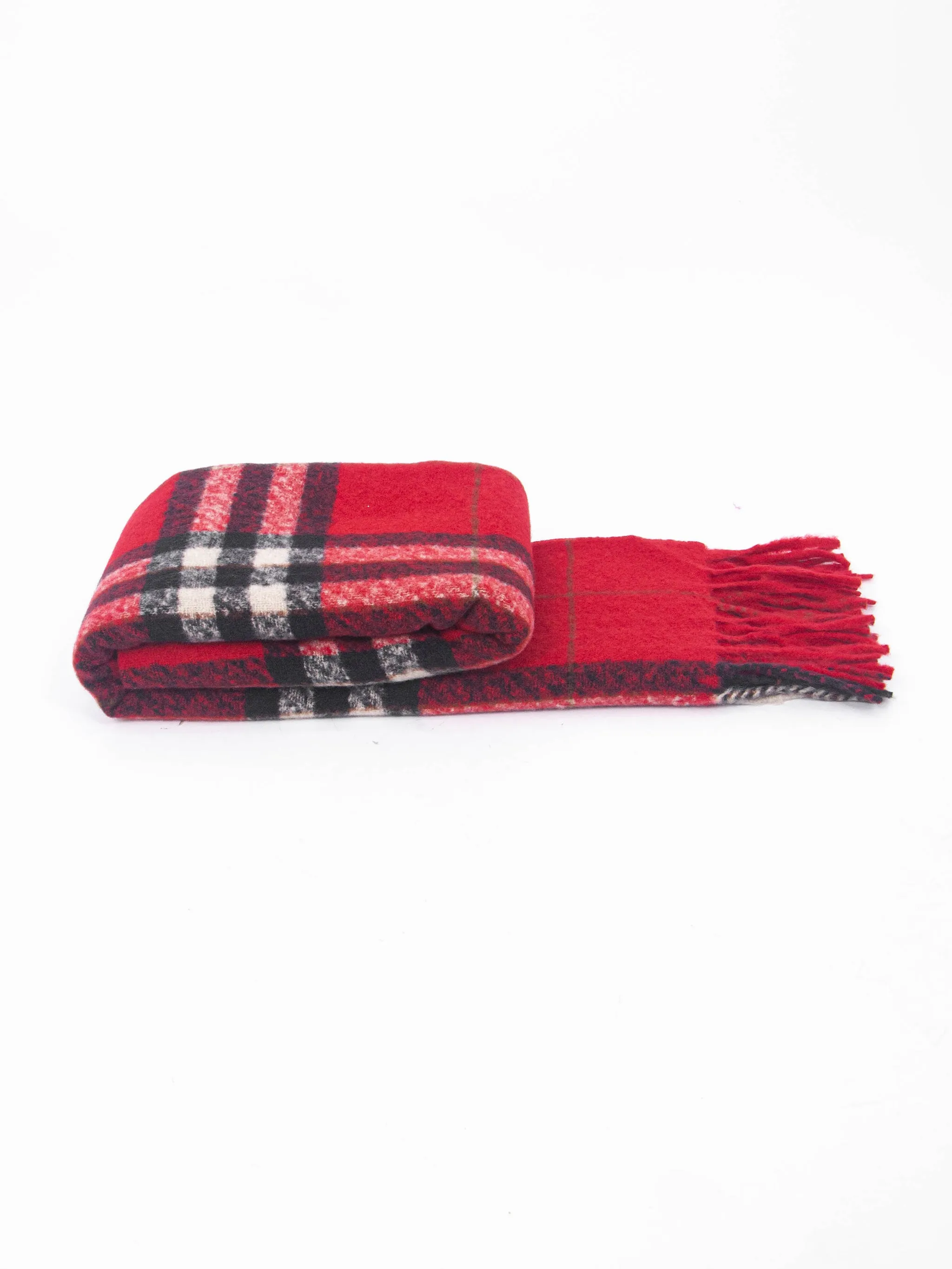 Alba Heavyweight Scarf - Red, Traditional Check