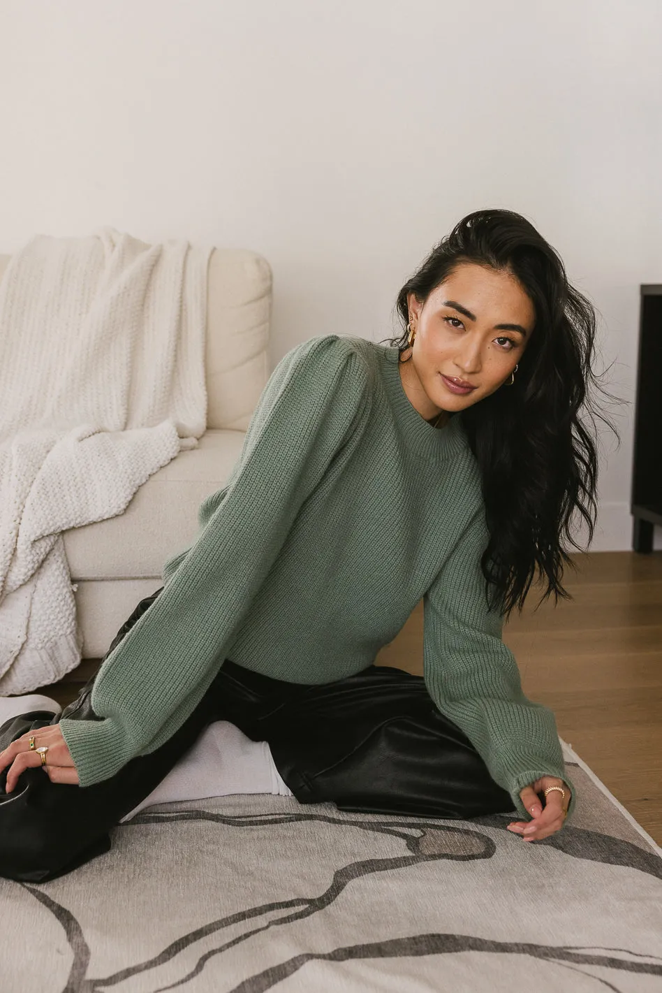 Amber Knit Sweater in Sage - FINAL SALE