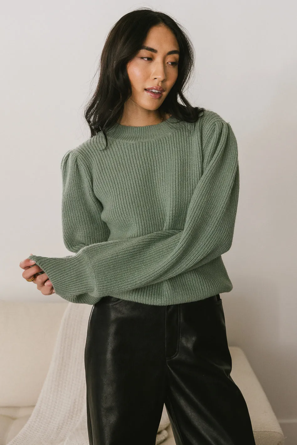 Amber Knit Sweater in Sage - FINAL SALE