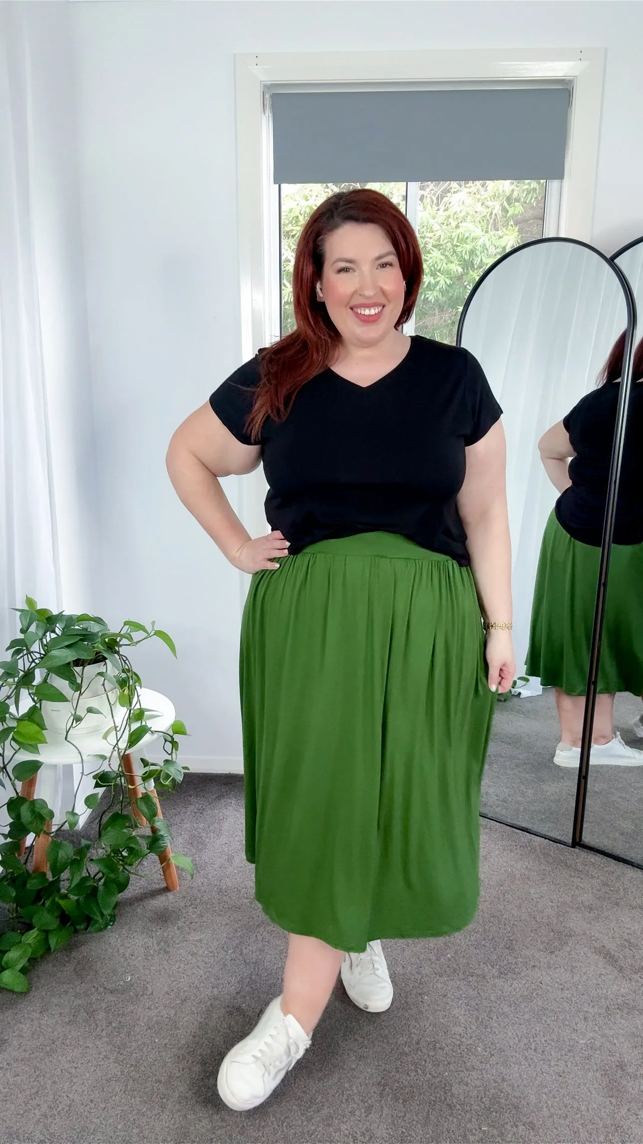 Bamboo Midi Skirt - Garden