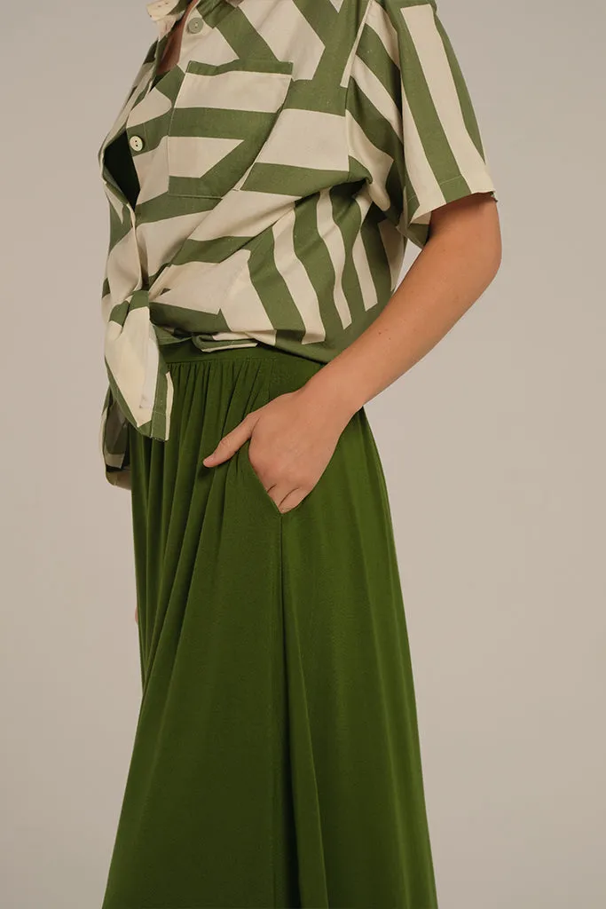 Bamboo Midi Skirt - Garden