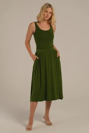 Bamboo Midi Skirt - Garden