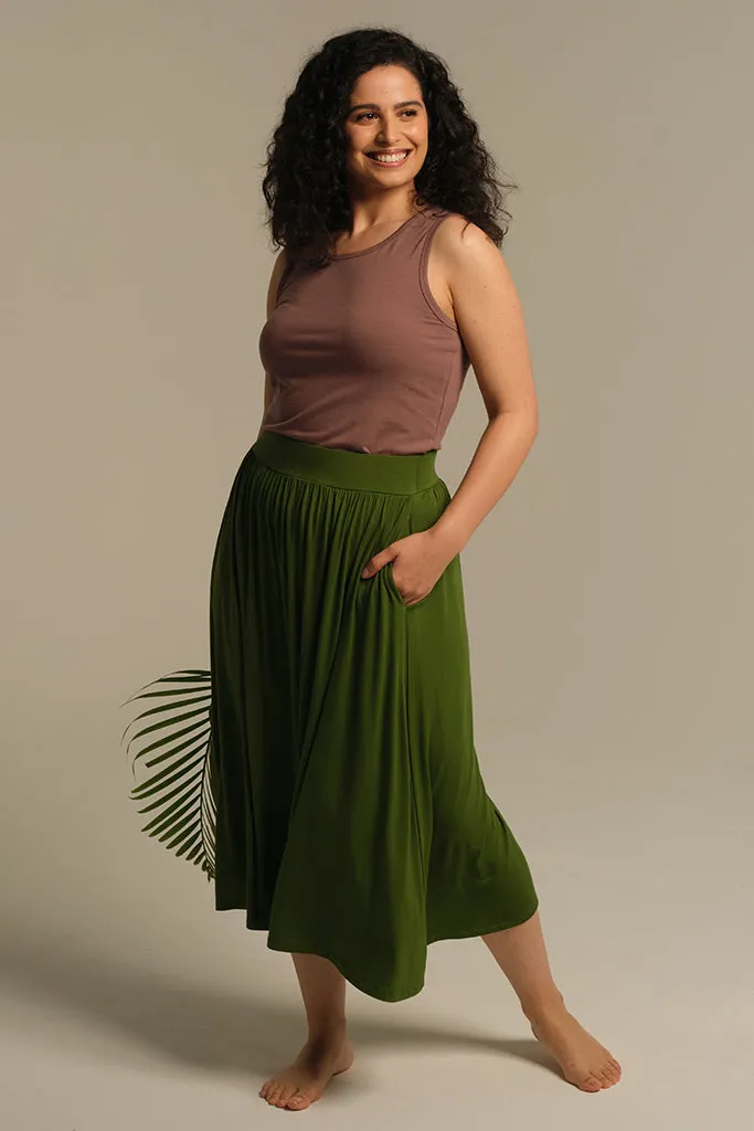 Bamboo Midi Skirt - Garden