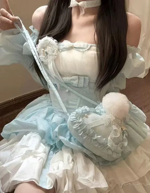 (BFM)PoshePose~Bai Xueji~Lolita Strapless Dress Fishbone Dress