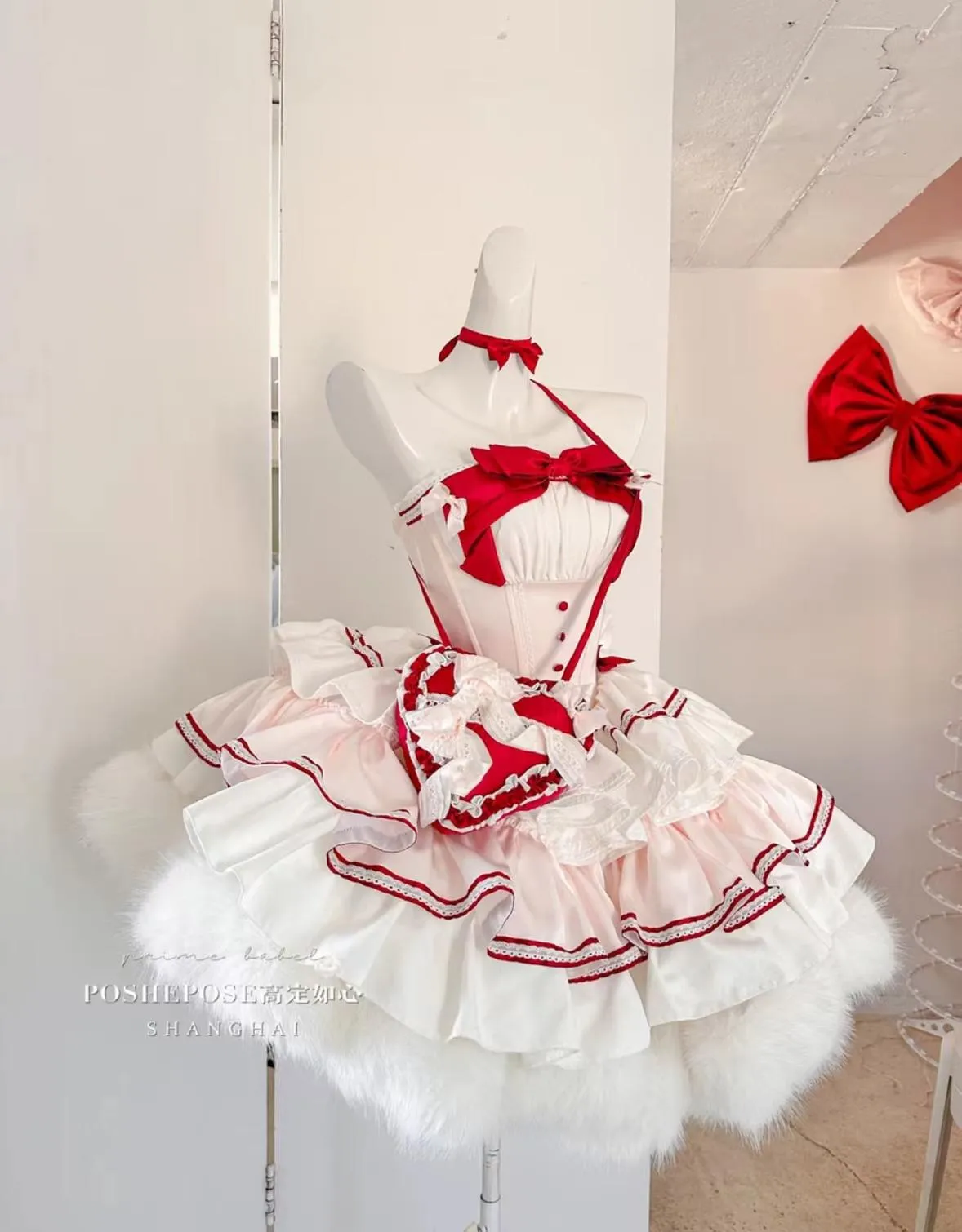 (BFM)PoshePose~Bai Xueji~Lolita Strapless Dress Fishbone Dress