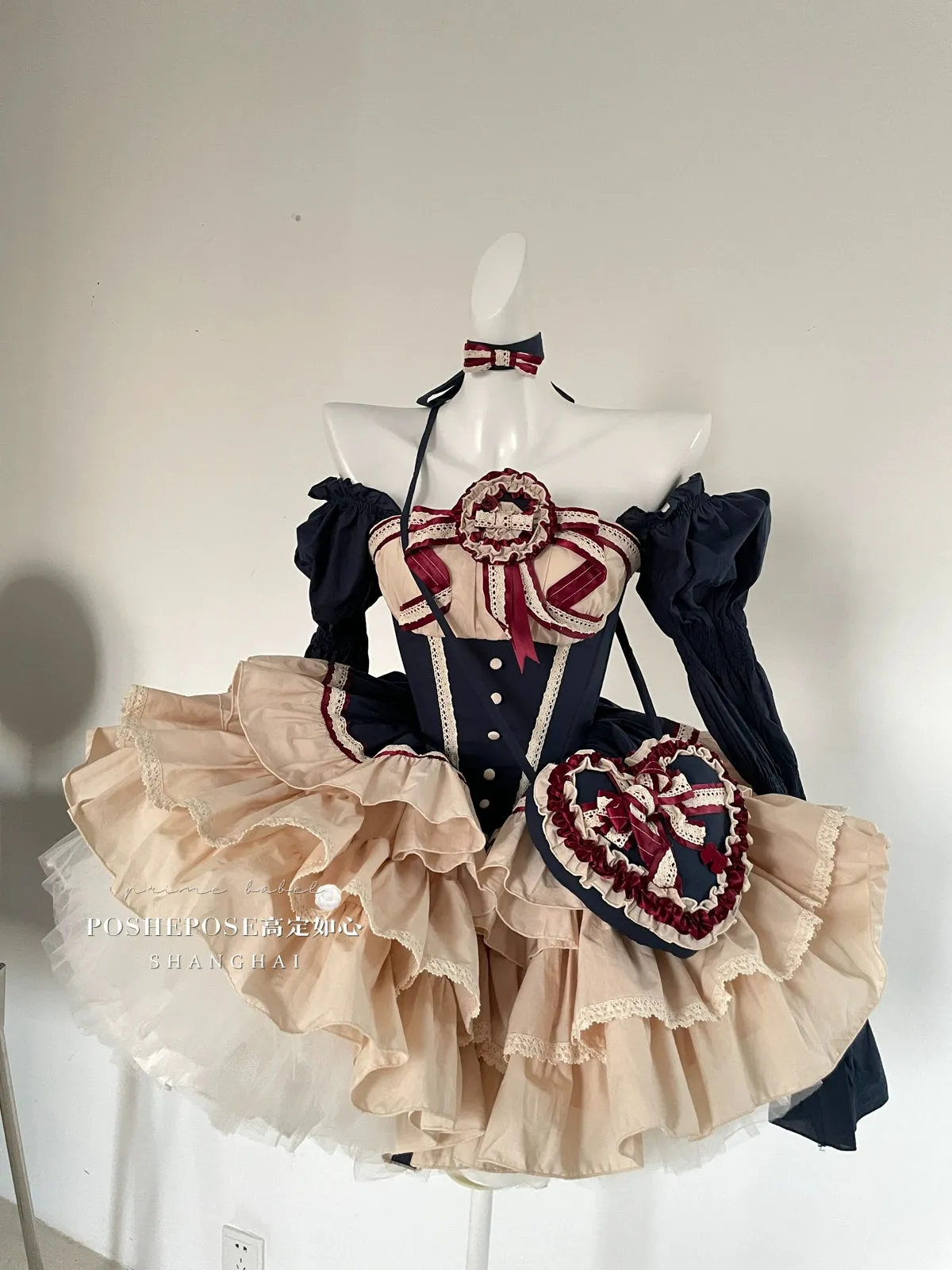 (BFM)PoshePose~Bai Xueji~Lolita Strapless Dress Fishbone Dress