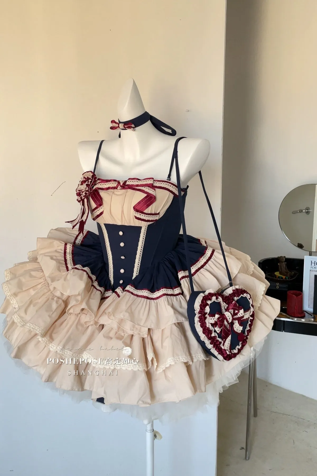 (BFM)PoshePose~Bai Xueji~Lolita Strapless Dress Fishbone Dress