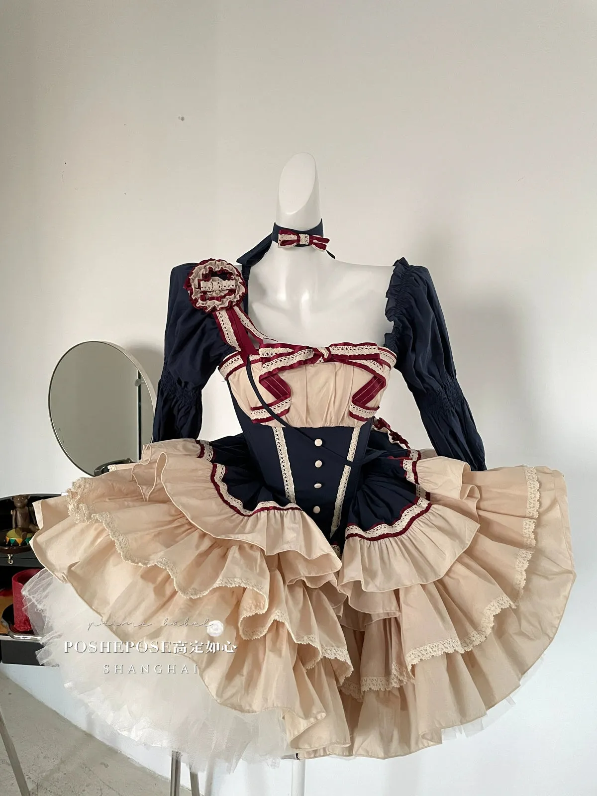 (BFM)PoshePose~Bai Xueji~Lolita Strapless Dress Fishbone Dress