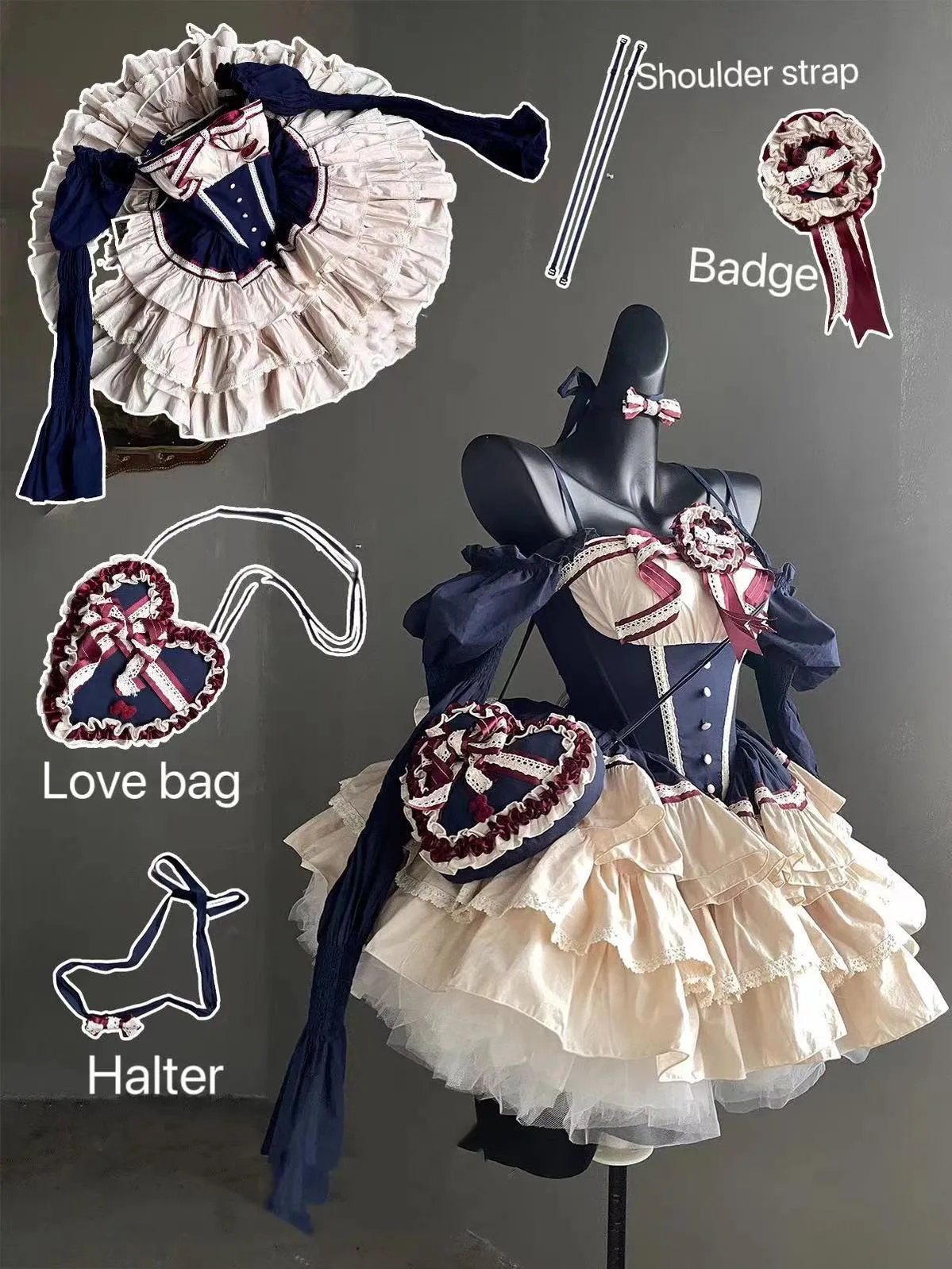 (BFM)PoshePose~Bai Xueji~Lolita Strapless Dress Fishbone Dress