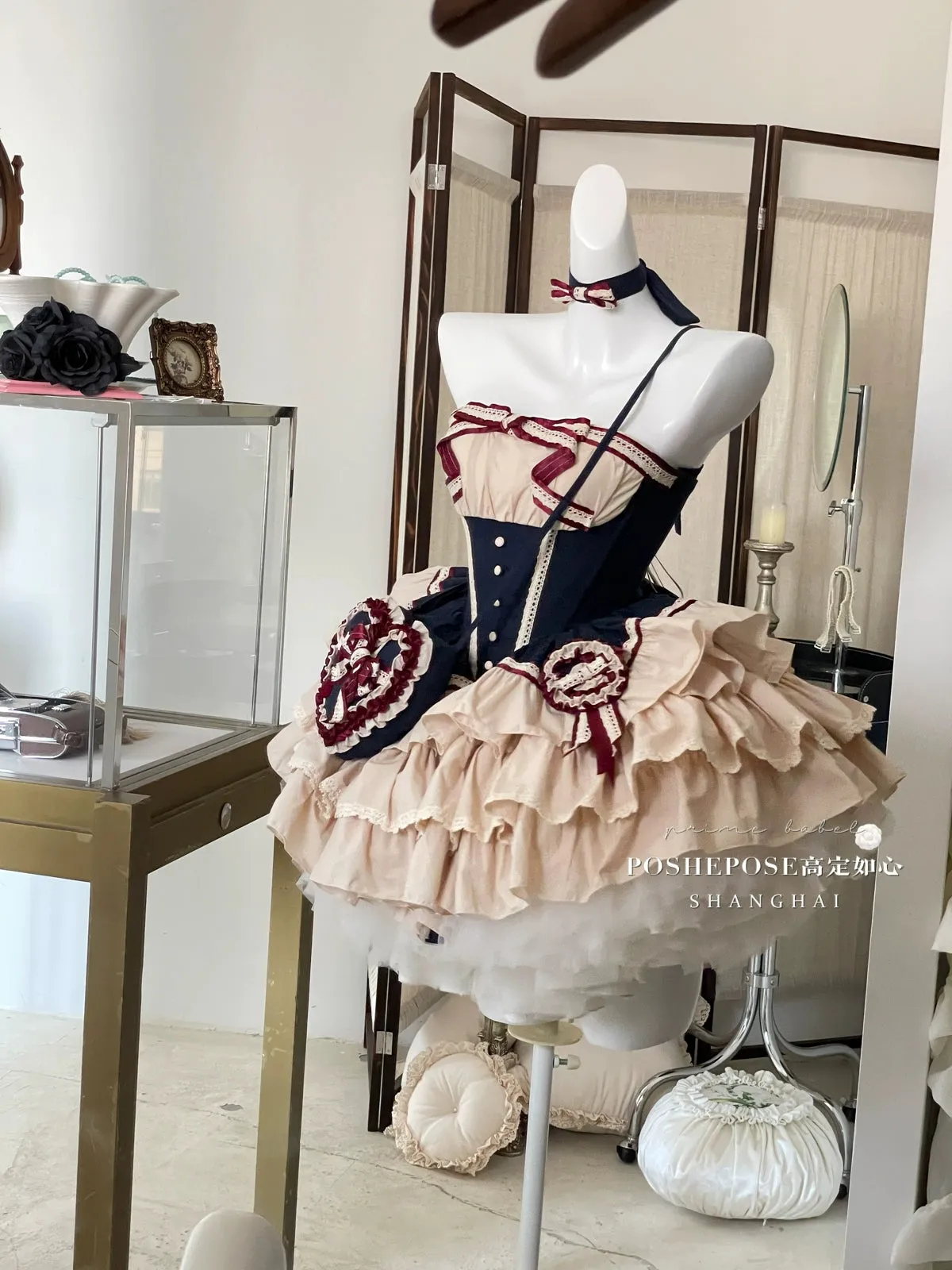 (BFM)PoshePose~Bai Xueji~Lolita Strapless Dress Fishbone Dress