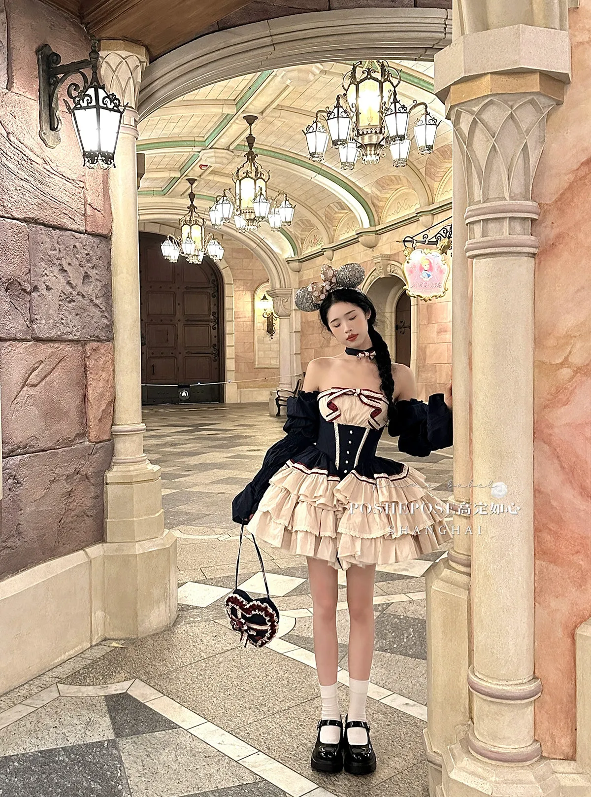 (BFM)PoshePose~Bai Xueji~Lolita Strapless Dress Fishbone Dress