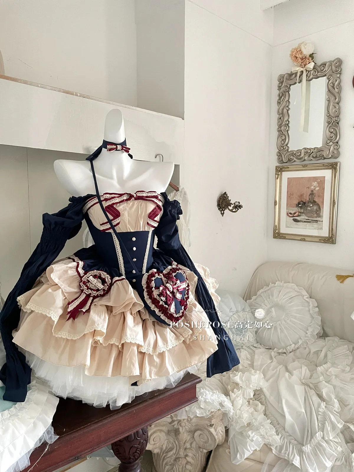 (BFM)PoshePose~Bai Xueji~Lolita Strapless Dress Fishbone Dress