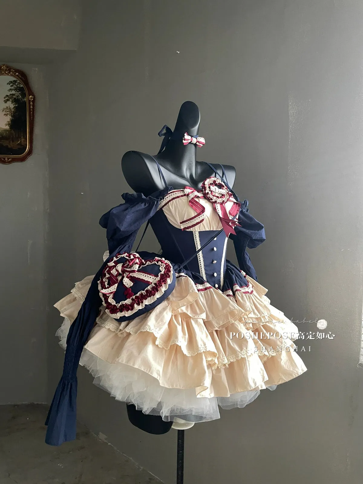 (BFM)PoshePose~Bai Xueji~Lolita Strapless Dress Fishbone Dress