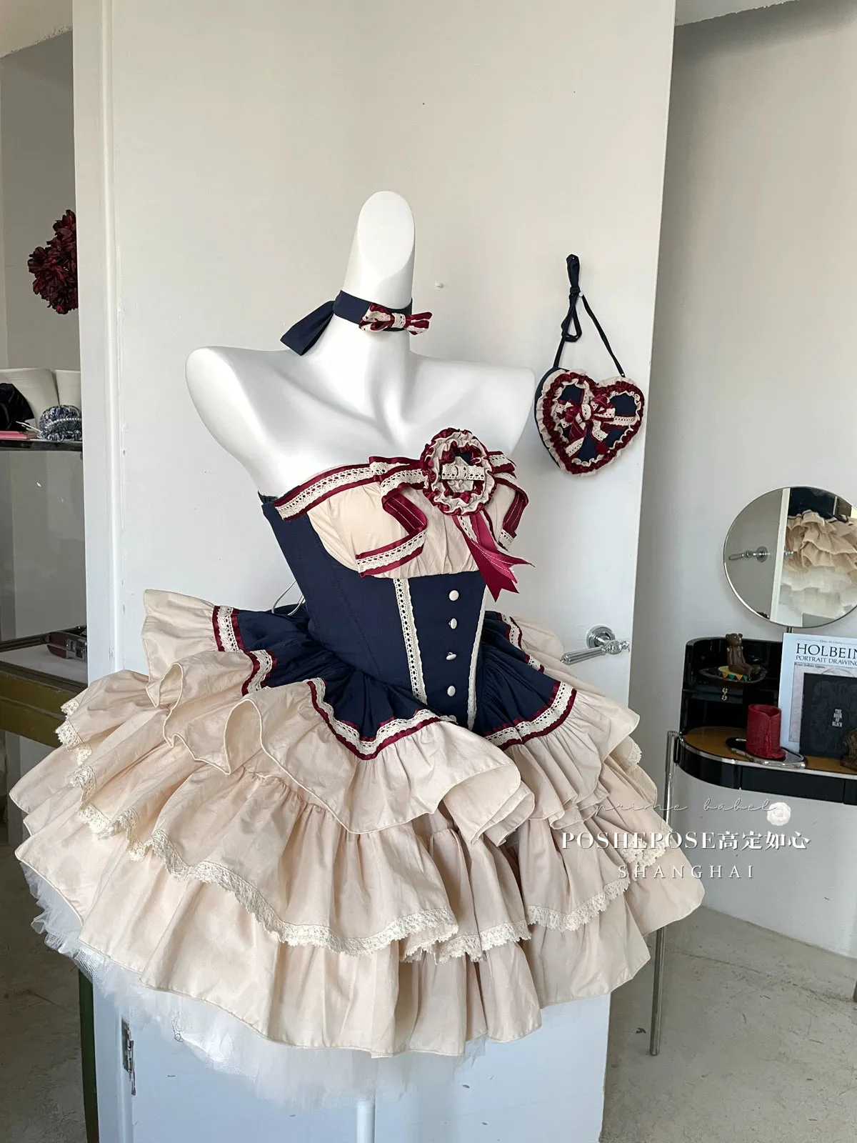 (BFM)PoshePose~Bai Xueji~Lolita Strapless Dress Fishbone Dress