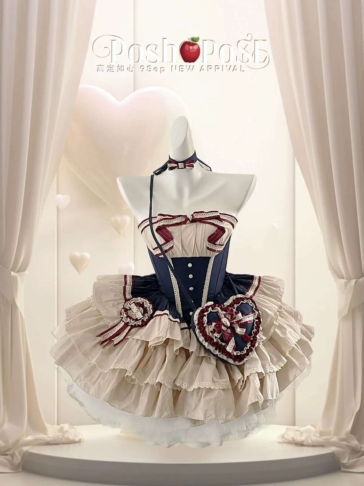 (BFM)PoshePose~Bai Xueji~Lolita Strapless Dress Fishbone Dress