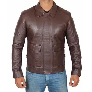 Brown Vintage Leather Jacket for Men