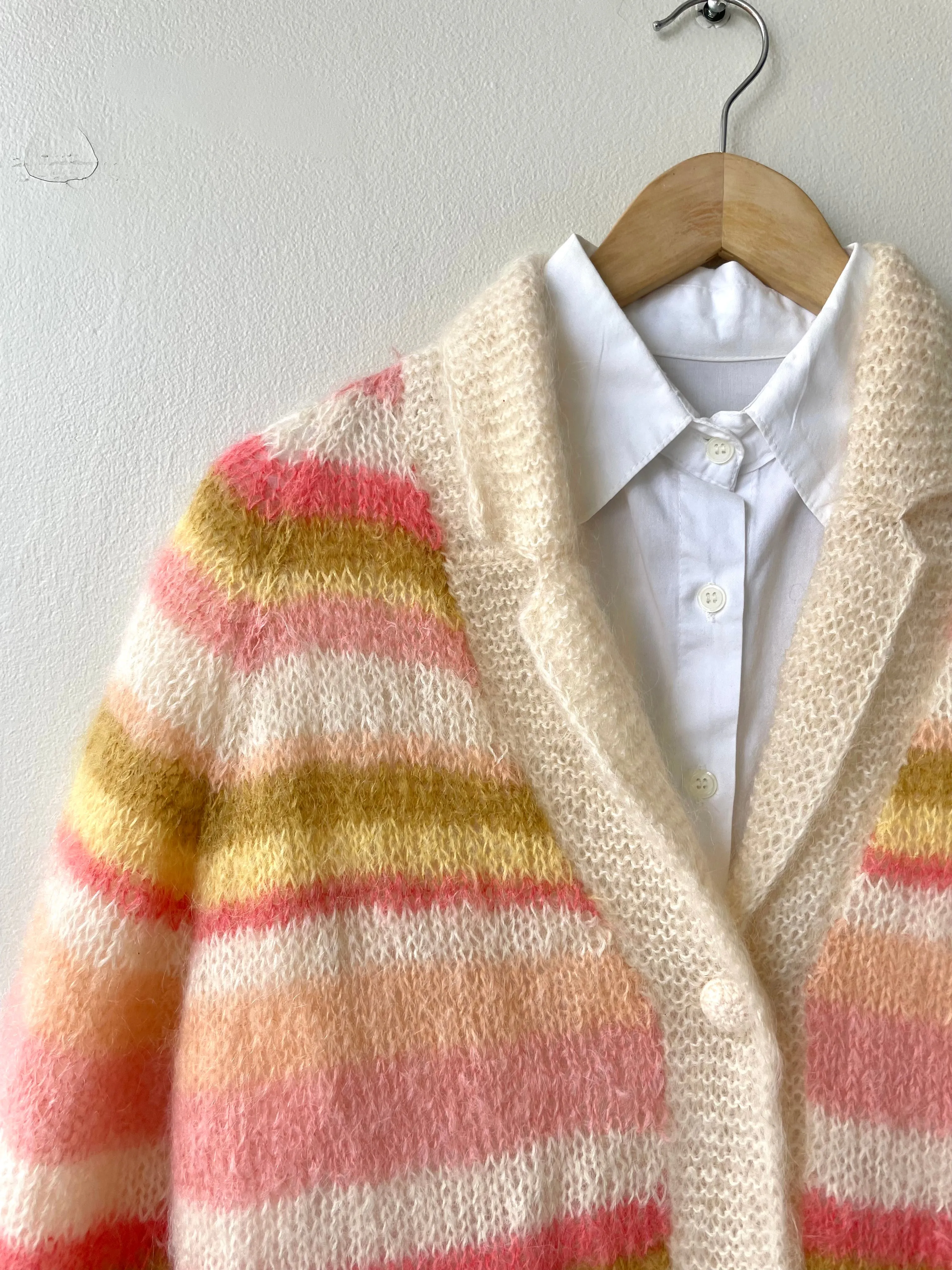 Candy Stripe Mohair Cardigan | 1960s