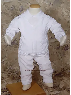 Cotton Knit Christening Outfit