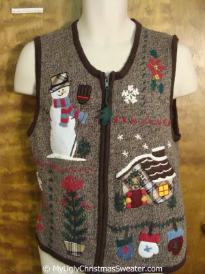 Crafty 2sided Brown Cheap Christmas Sweater Vest