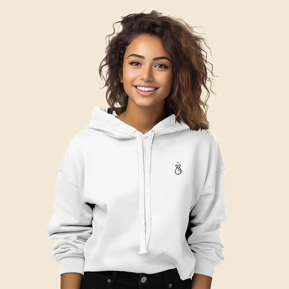 Dalix Snap Heart Cropped Hoodie