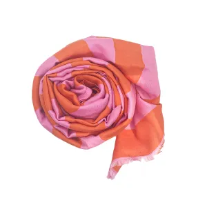 Donna Scarf in Pink Orange Cabana Stripe