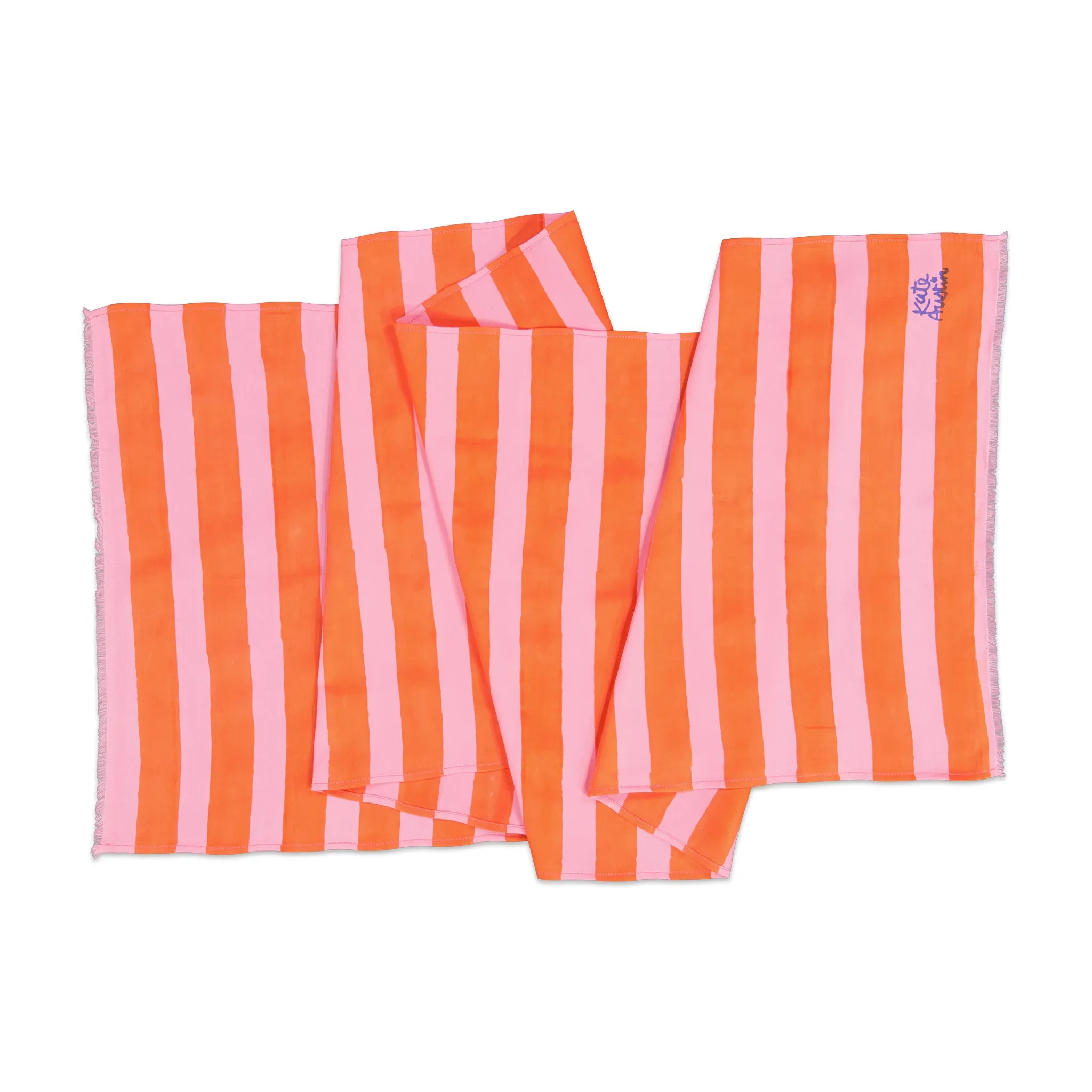 Donna Scarf in Pink Orange Cabana Stripe