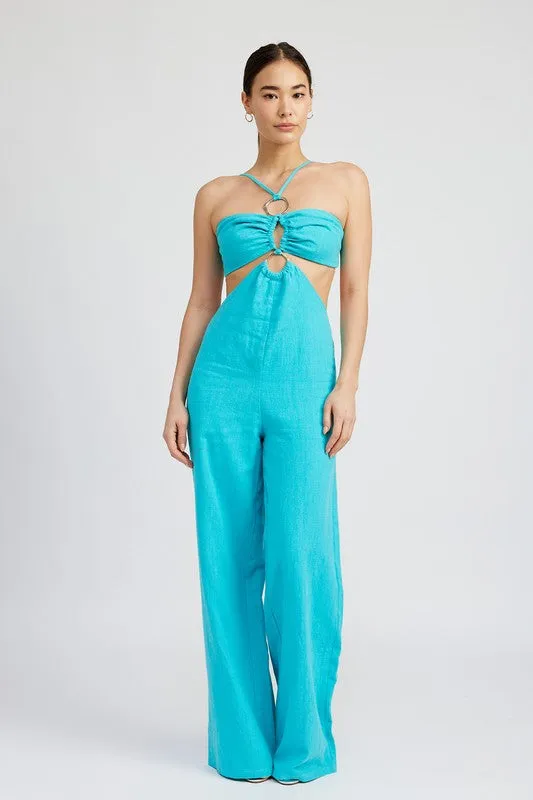 DOUBLE O RING CUT OUT JUMPSUIT