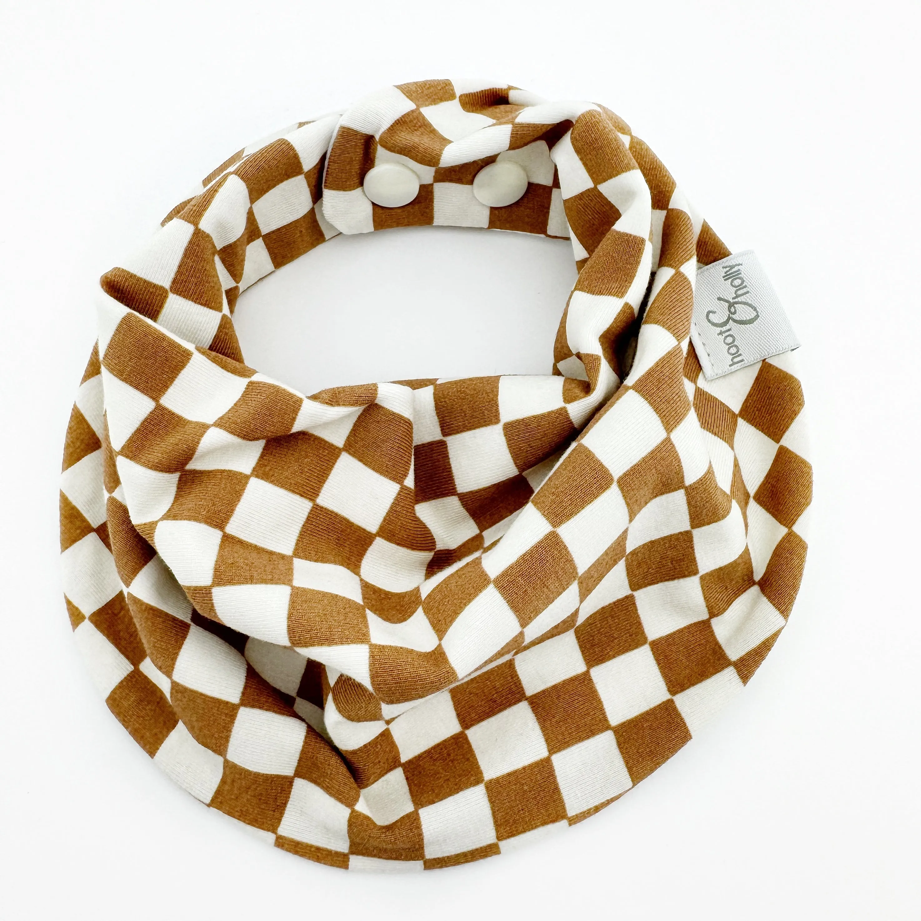 Drool Scarf - Copper Brown Checkers