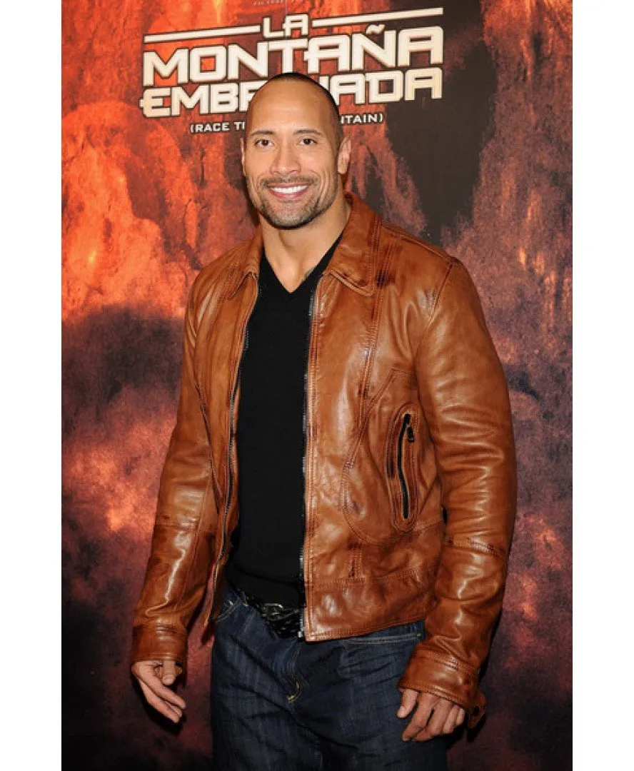 Dwayne Johnson Race To Witch Mountain Premiere Leather Jacket by TJS