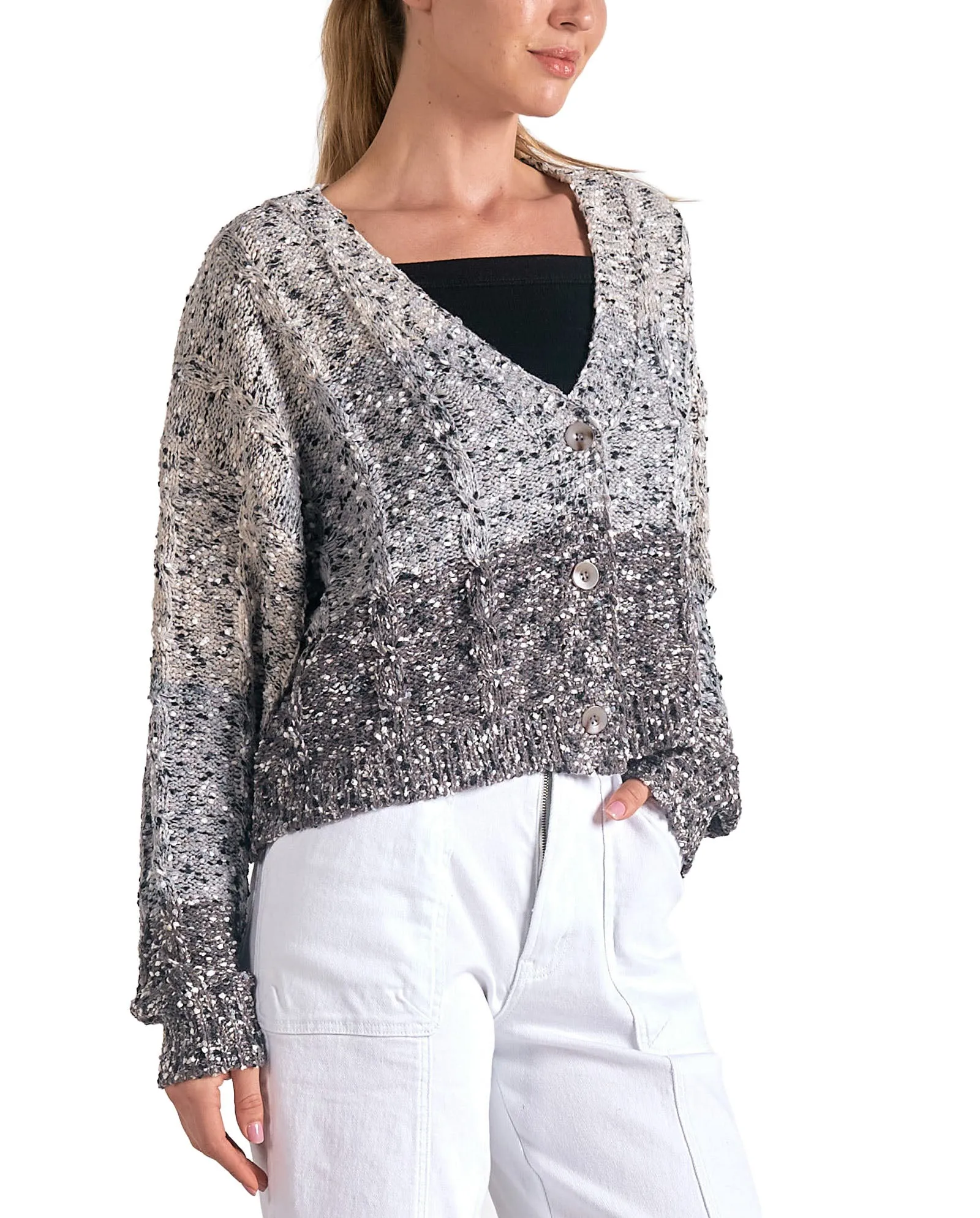 Elan V-Neck Ombre Cardigan