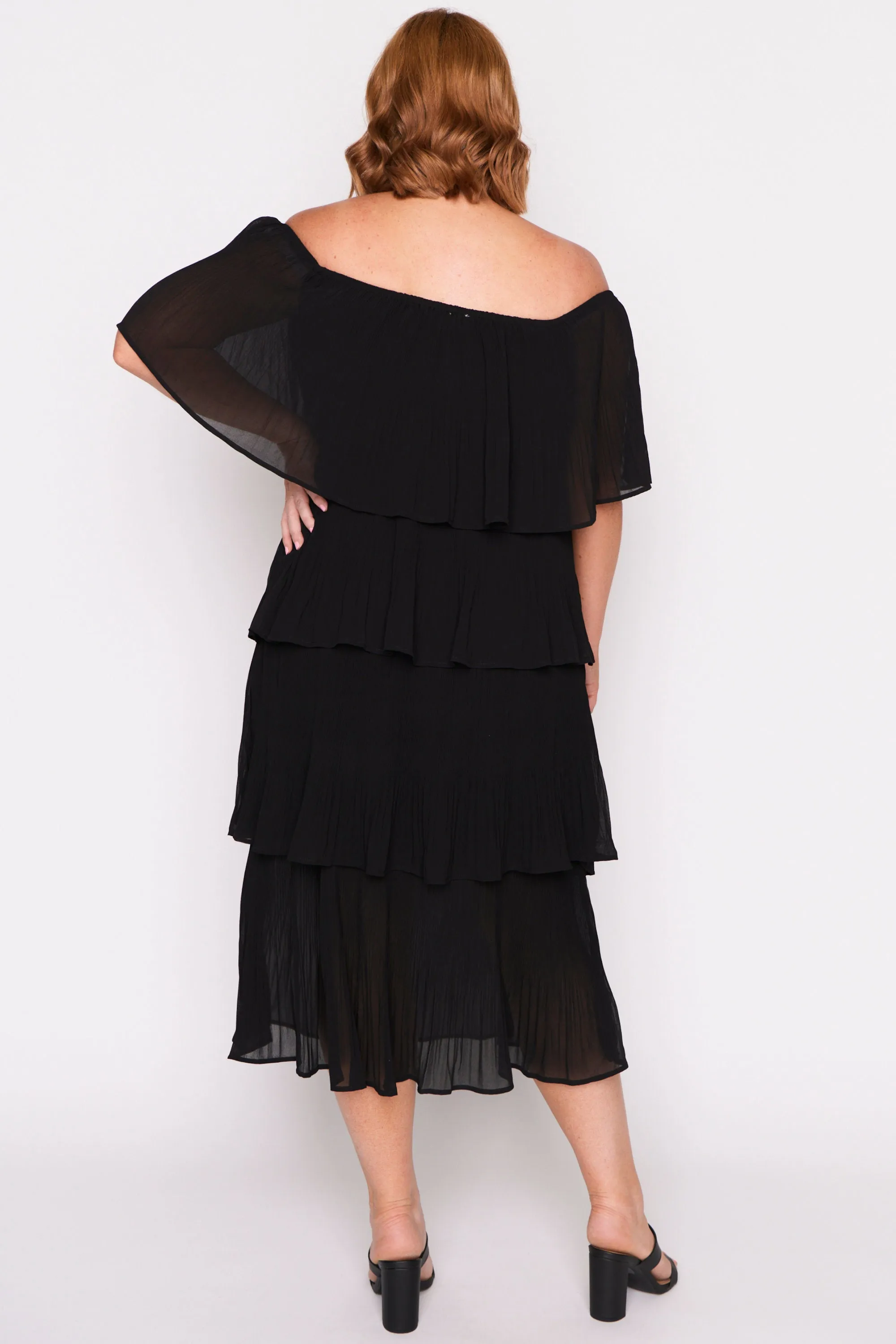 Faire Black Pleated Dress