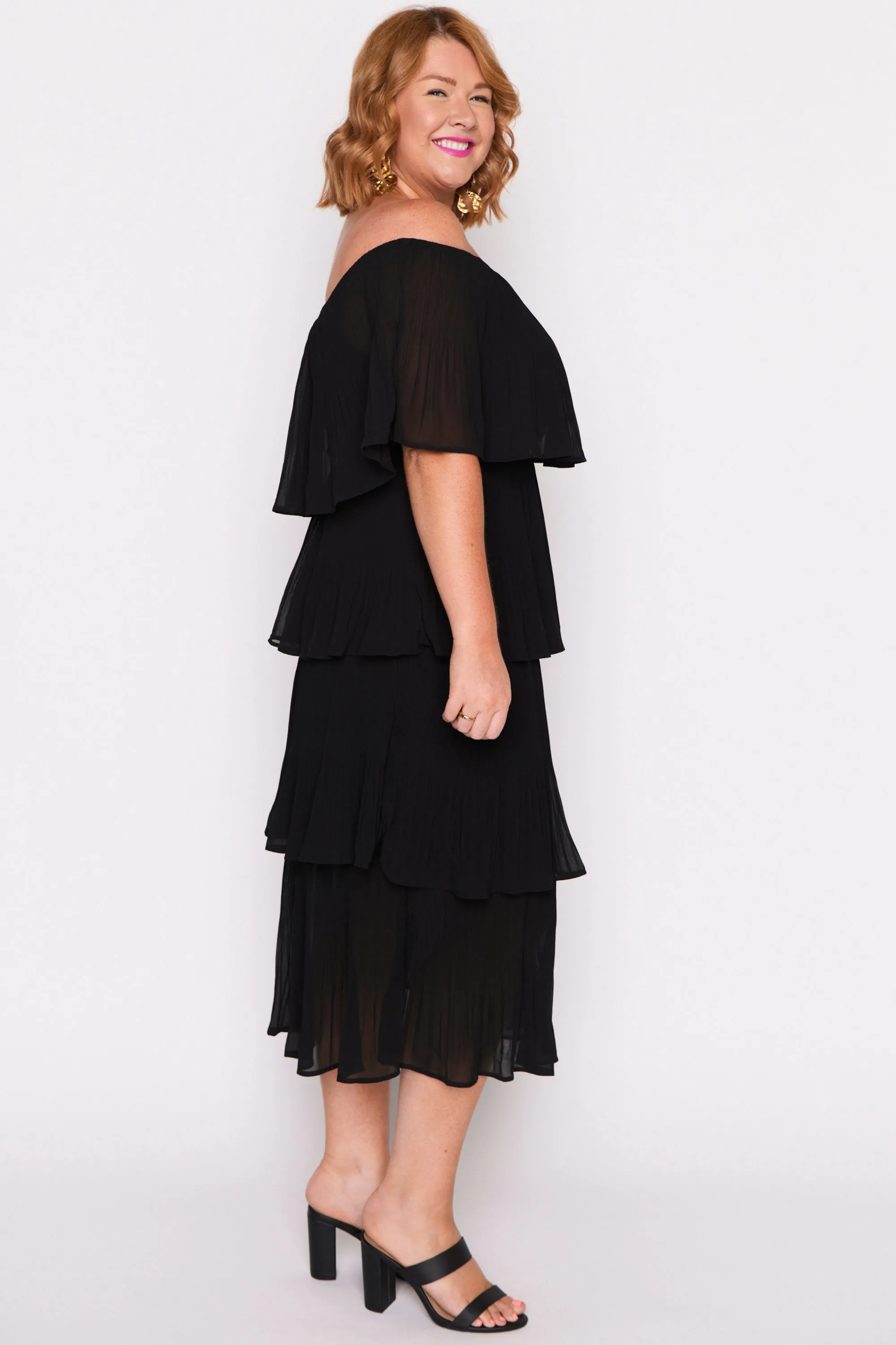 Faire Black Pleated Dress