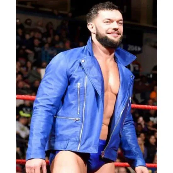 Finn Balor Blue Leather WWE Jacket