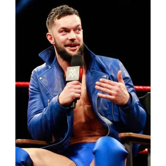 Finn Balor Blue Leather WWE Jacket