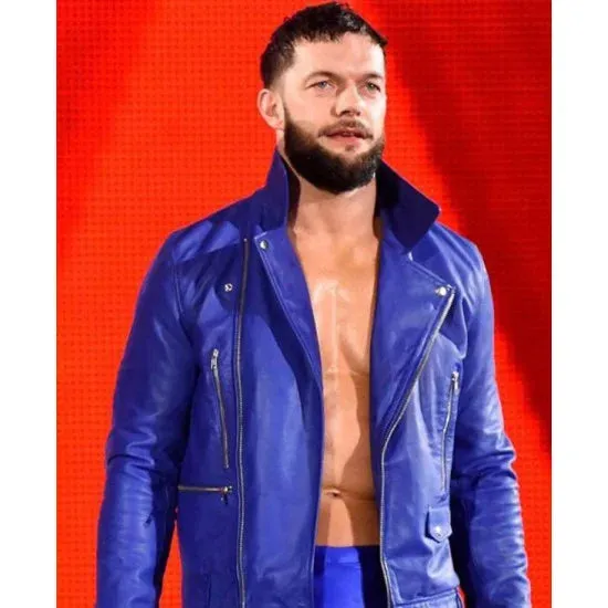 Finn Balor Blue Leather WWE Jacket