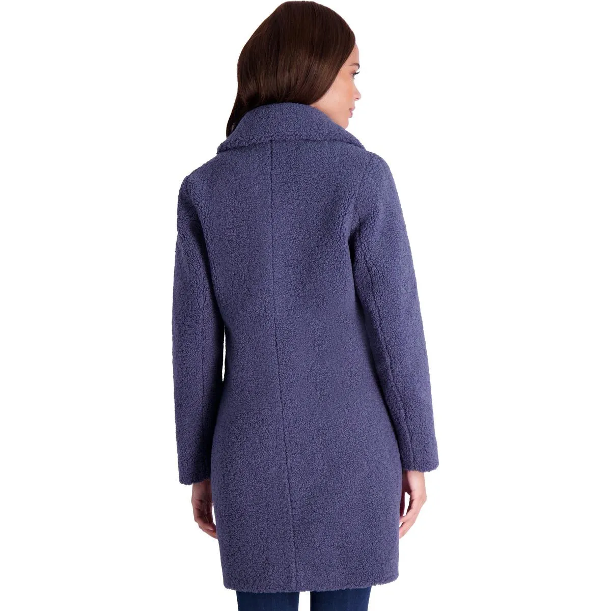 French Connection Women's Faux Shearling Teddy Lapel Midi Coat