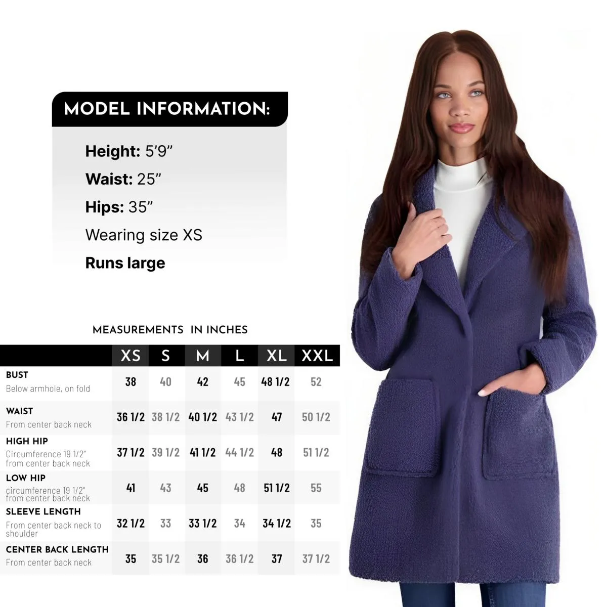 French Connection Women's Faux Shearling Teddy Lapel Midi Coat