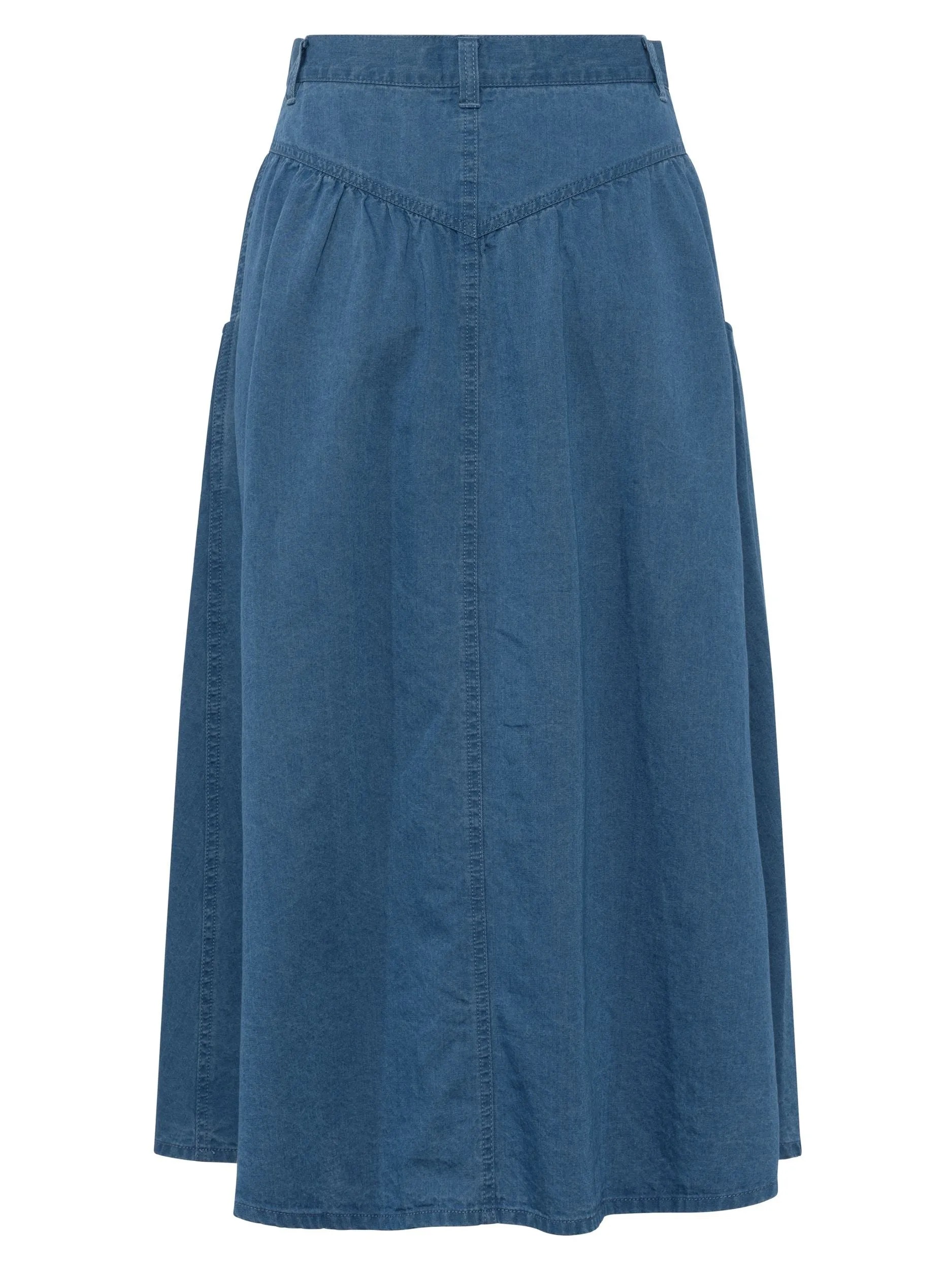 French Connection ZAVES CHAMBRAY MIDI SKIRT 73SAD