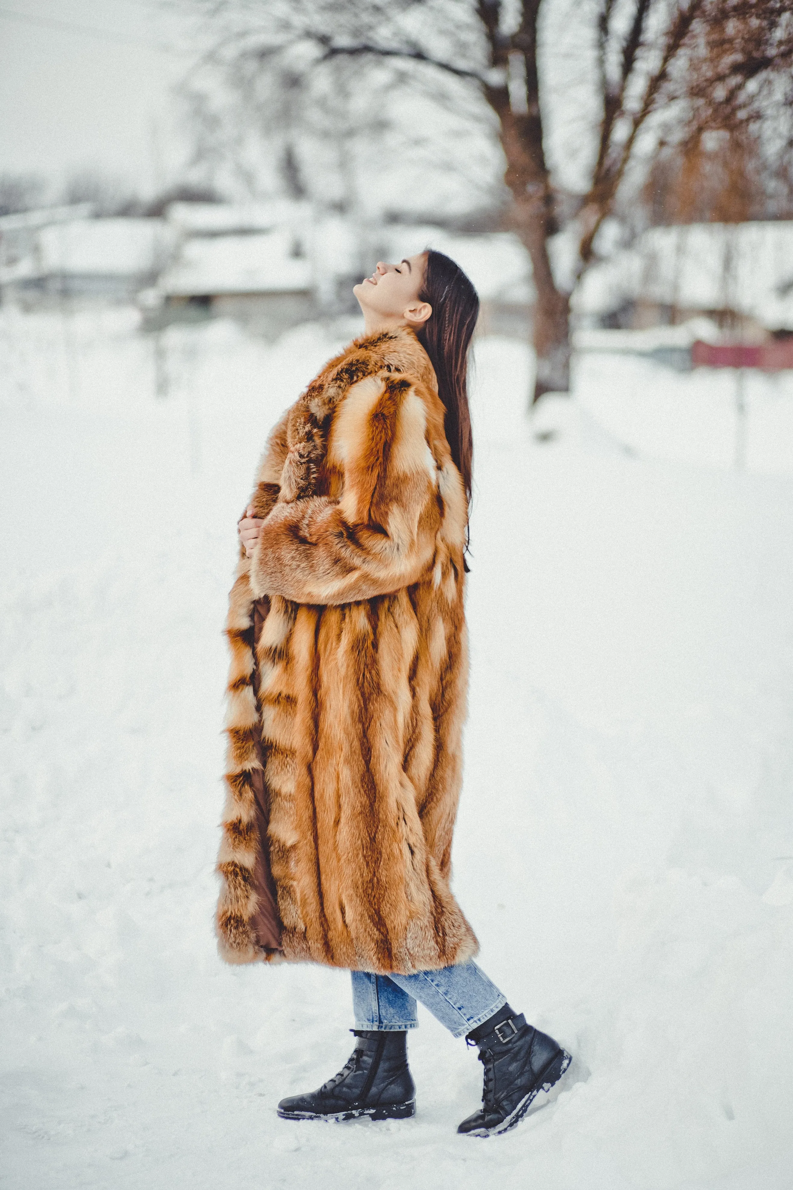 Full Lengh Fox Fur Coat