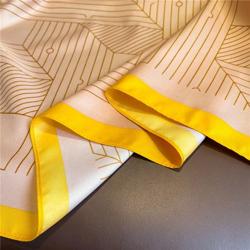 Geometric Stripes Chic Large Satin Scarf | 90x90cm Bandana | Twill Satin Shawl | Perfect Gift for Her, Mother's Day