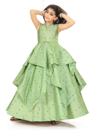 Girls Traditional Pista Gown Dress Kids