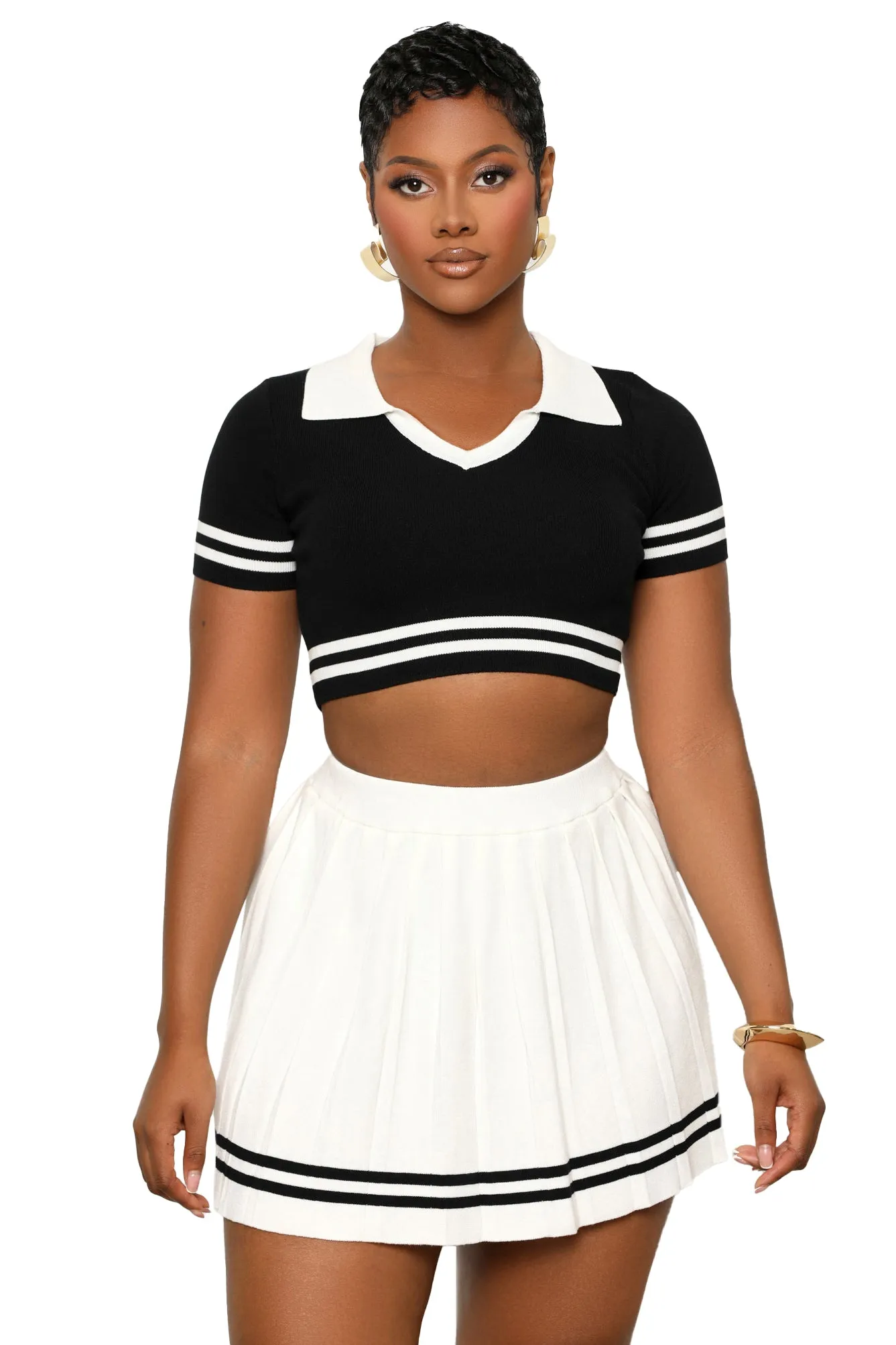 Good Game Skirt Set (Black)-FINAL SALE